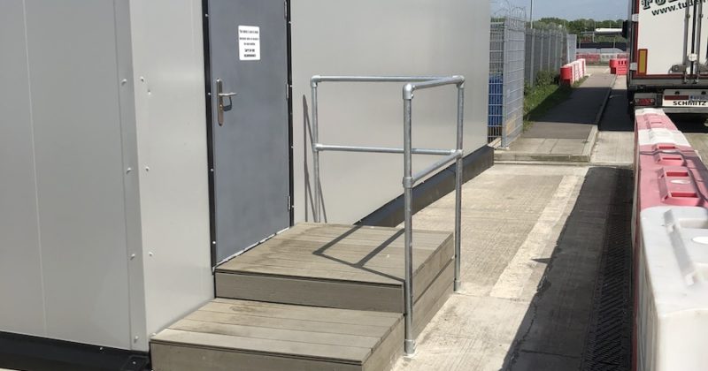 Metal cladded toilet block