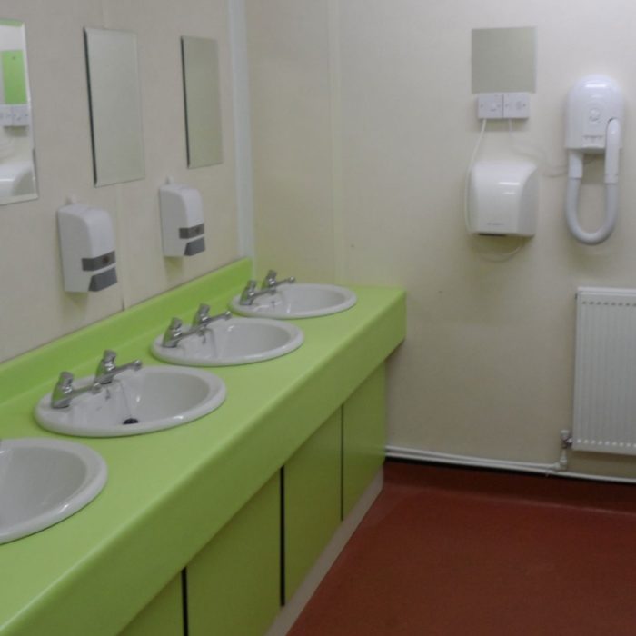 A campsite washroom