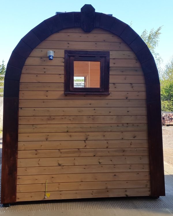 reverse of camping pod