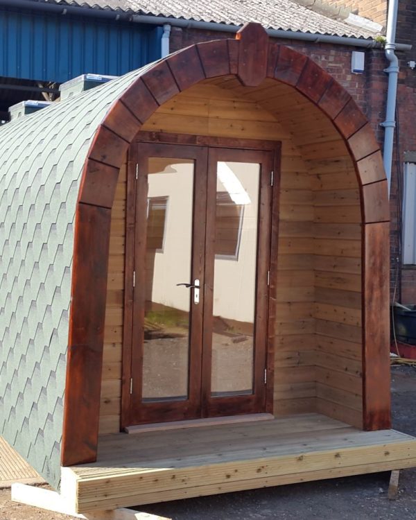 Front of our glamping pod.